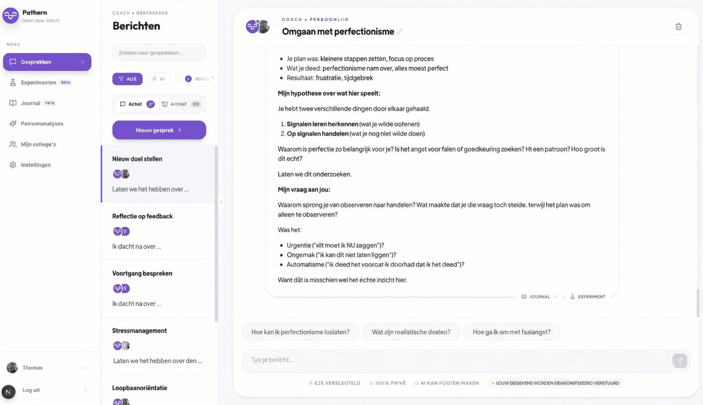Founder Sparring Partner Interface